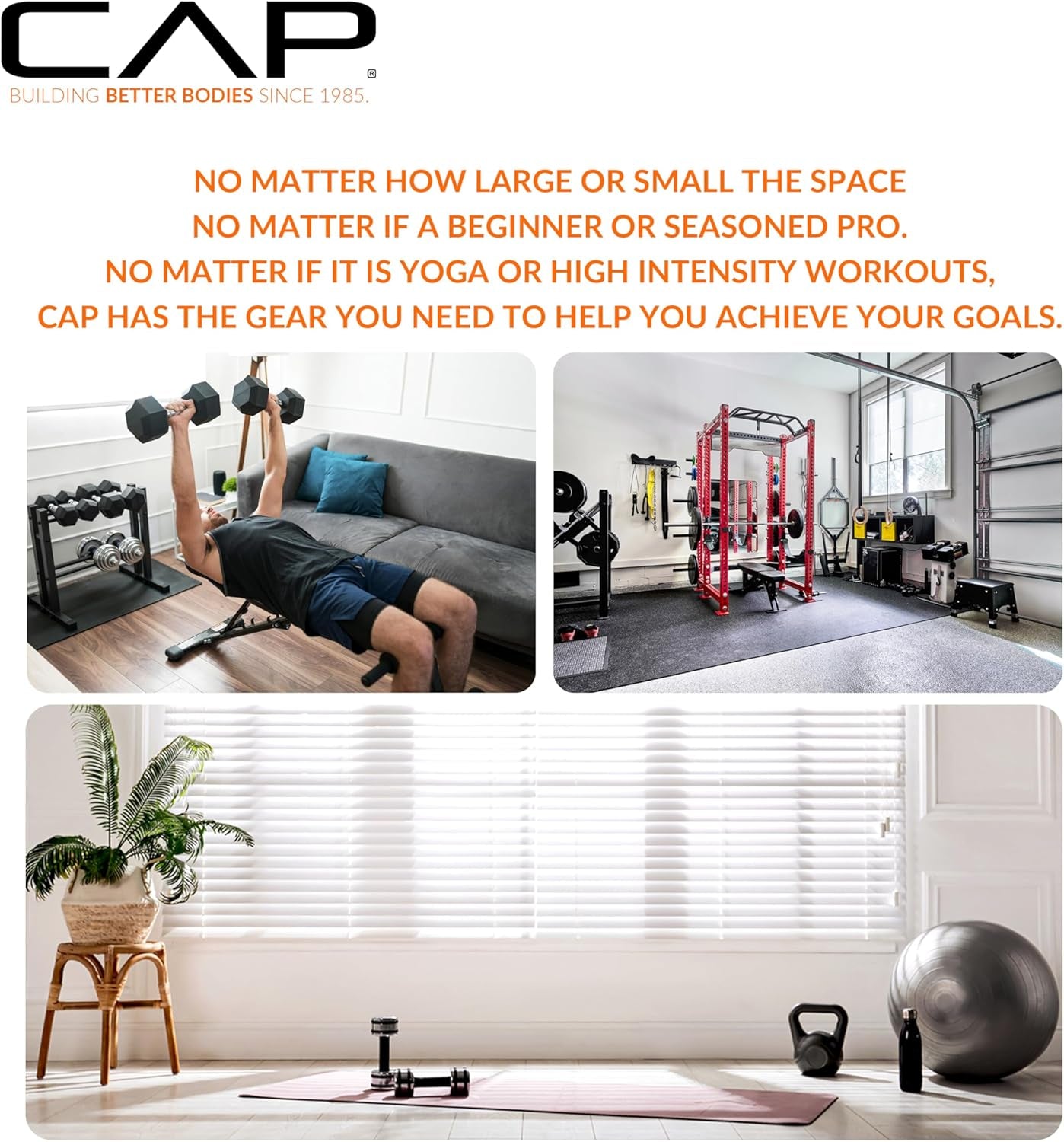 Cap Barbell Power Rack with Pull up Bar & Attachments - Multiple Colors