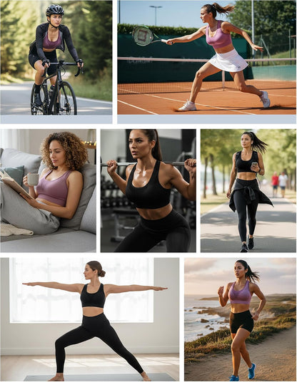 High Impact Sports Bras for Women High Support Padded Sports Bra Pack Racerback Bras for Women Workout Bra Sets
