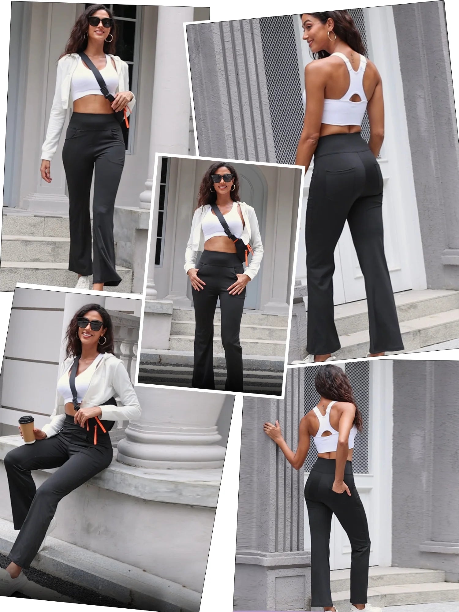 Womens Bootcut Yoga Pants Flare Legging with Pockets High Waist Lightweight Bottoms Workout Activewear Purple 3XL