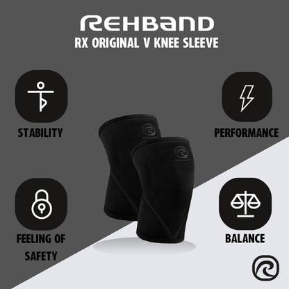 Classic 7Mm V Knee Sleeve for Weightlifting, Competition Grade Powerlifting Knee Sleeve, Compression Sleeve for Crossfit, Squats, Gym & Heavy Lifts, Colour:Carbon/Black - 1 Pair, Size:Large