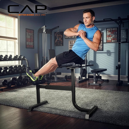 Cap Strength Roman Chair – Adjustable Back Extension Bench for Core & Glute Workouts, Heavy-Duty 300 LB Capacity - Black and Gray Options