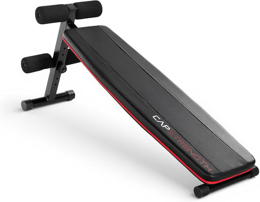 CAP Barbell Sit up Bench – Adjustable Decline Ab Bench for Home Gym – Multi-Purpose Slant Board for Core Strength, Sit-Ups, and Full-Body Workouts