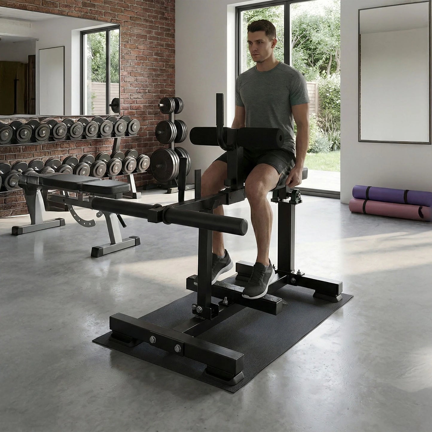 Fitness Adjustable Seated Calf Raise Machine, Home Gym Equipment, Black