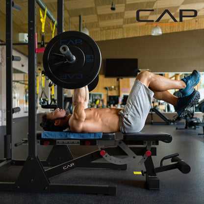 Cap Barbell Power Rack with Pull up Bar & Attachments - Multiple Colors