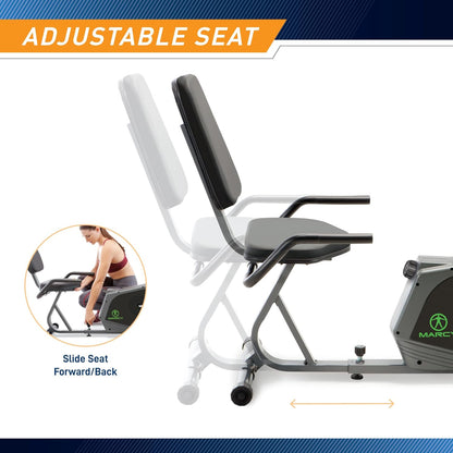 Magnetic Recumbent Exercise Bike for Home and Home Gym, with Digital Monitor 