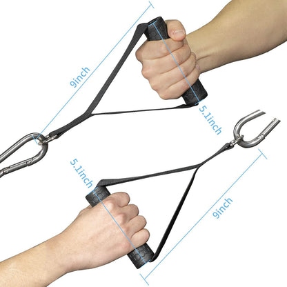 Double D Row Handle Cable Machine Attachment - V Bar Design with Non-Slip Grip & 368° Steel Swivel