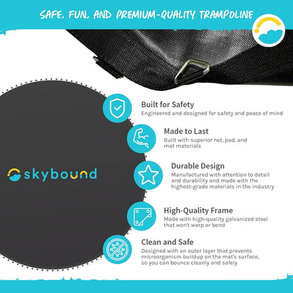 Replacement Trampoline Mat, Fits 15Ft Frames W/Spring Tool and Durable V-Rings, Bounce Safely with Extra Rows of Stitching - Jumping Mat for 15Ft round Trampoline - Fit 96 Springs & 6.5-7"