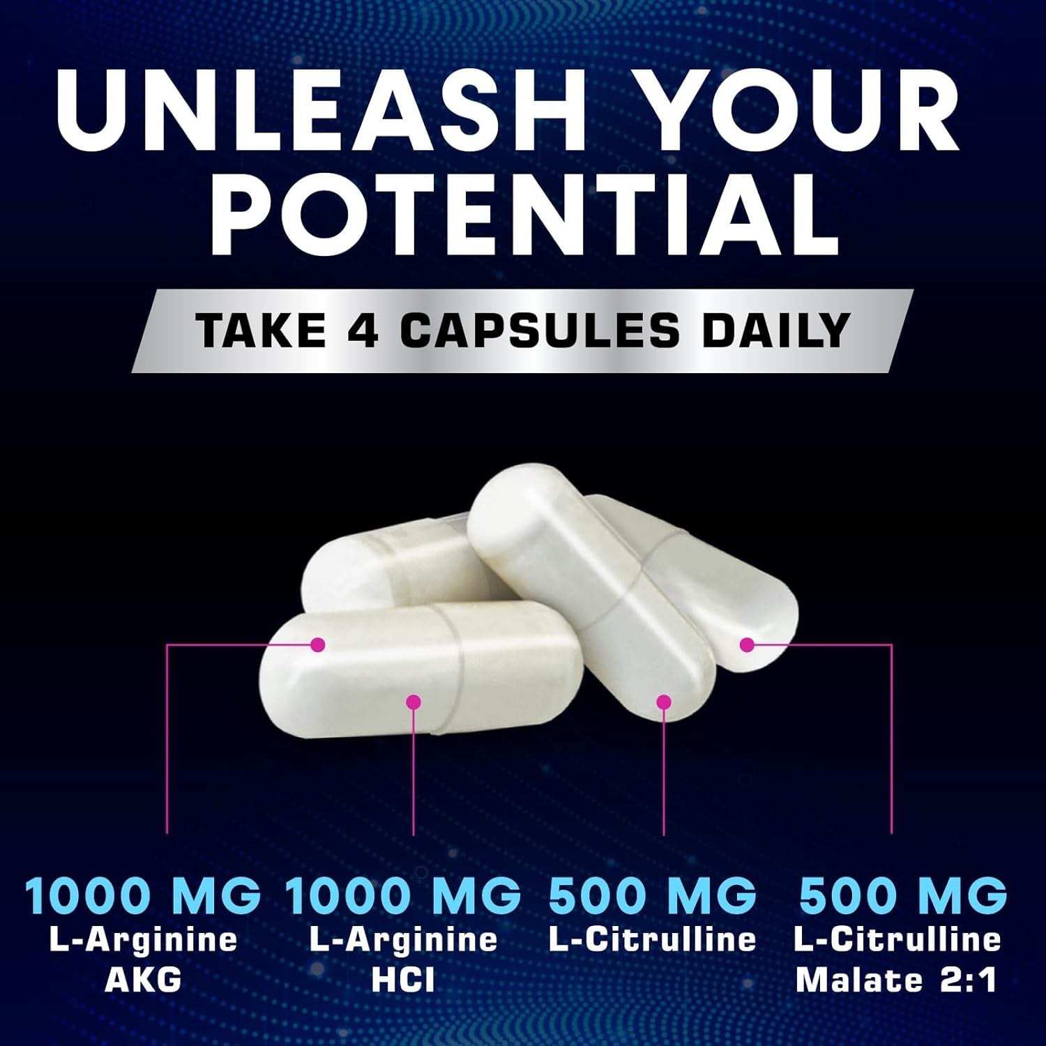 Extra Strength Nitric Oxide Booster - 3X Strength L-Arginine AKG & Citrulline Malate - Men & Women Premium Pre Workout Nitric Booster - Natural Energy & Muscle Support, Bottled in USA - 60 Capsules