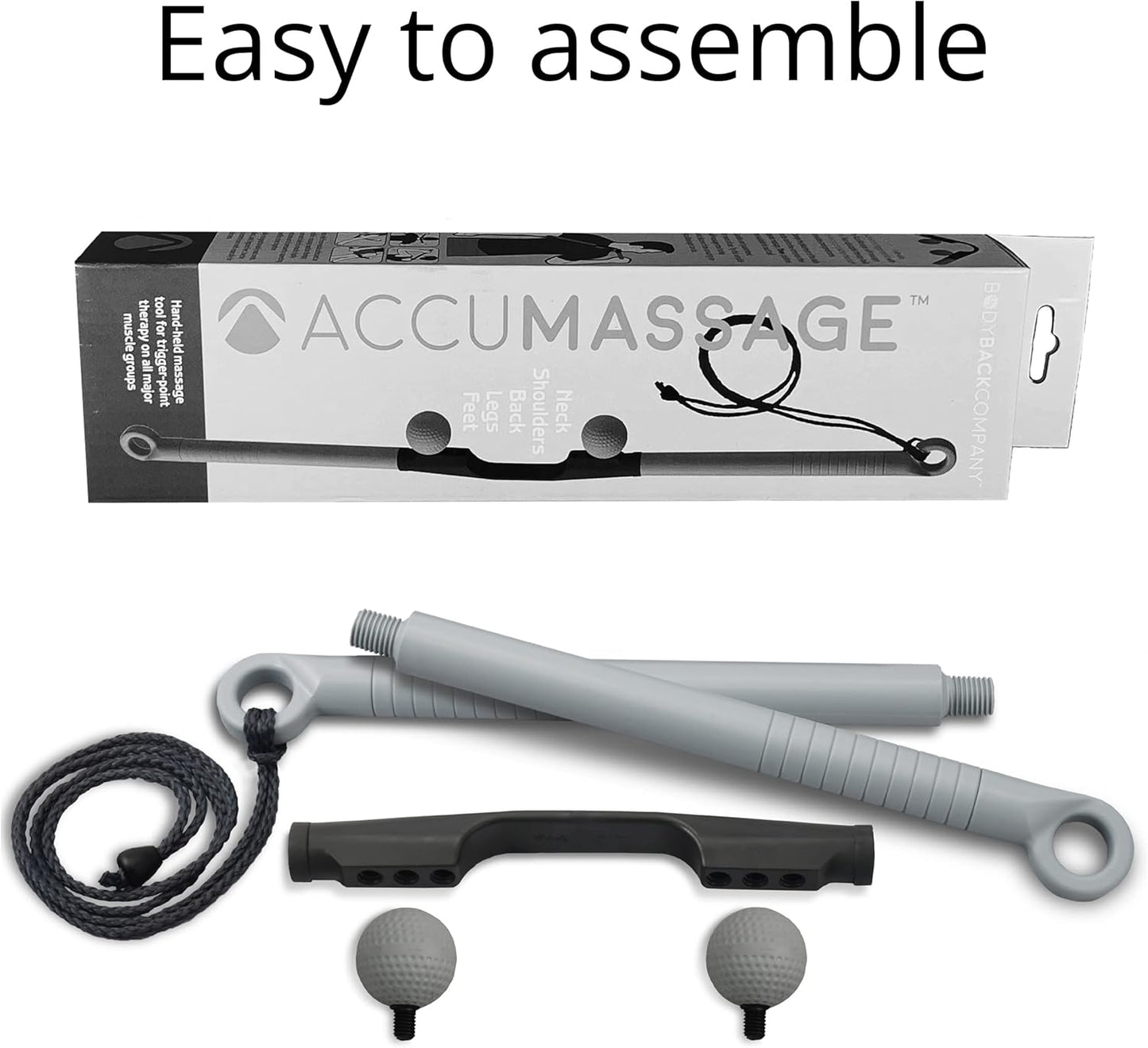 Accumassage FSA Eligible - Dual Pressure Point Massage Tool & Massage Hammer - 2 in 1 Design - Shiatsu Neck Massager Tool, Golf Ball Percussion Massager for Deep Tissue Pain Relief