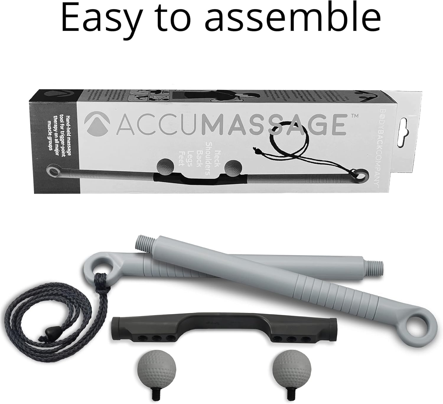 Accumassage FSA Eligible - Dual Pressure Point Massage Tool & Massage Hammer - 2 in 1 Design - Shiatsu Neck Massager Tool, Golf Ball Percussion Massager for Deep Tissue Pain Relief