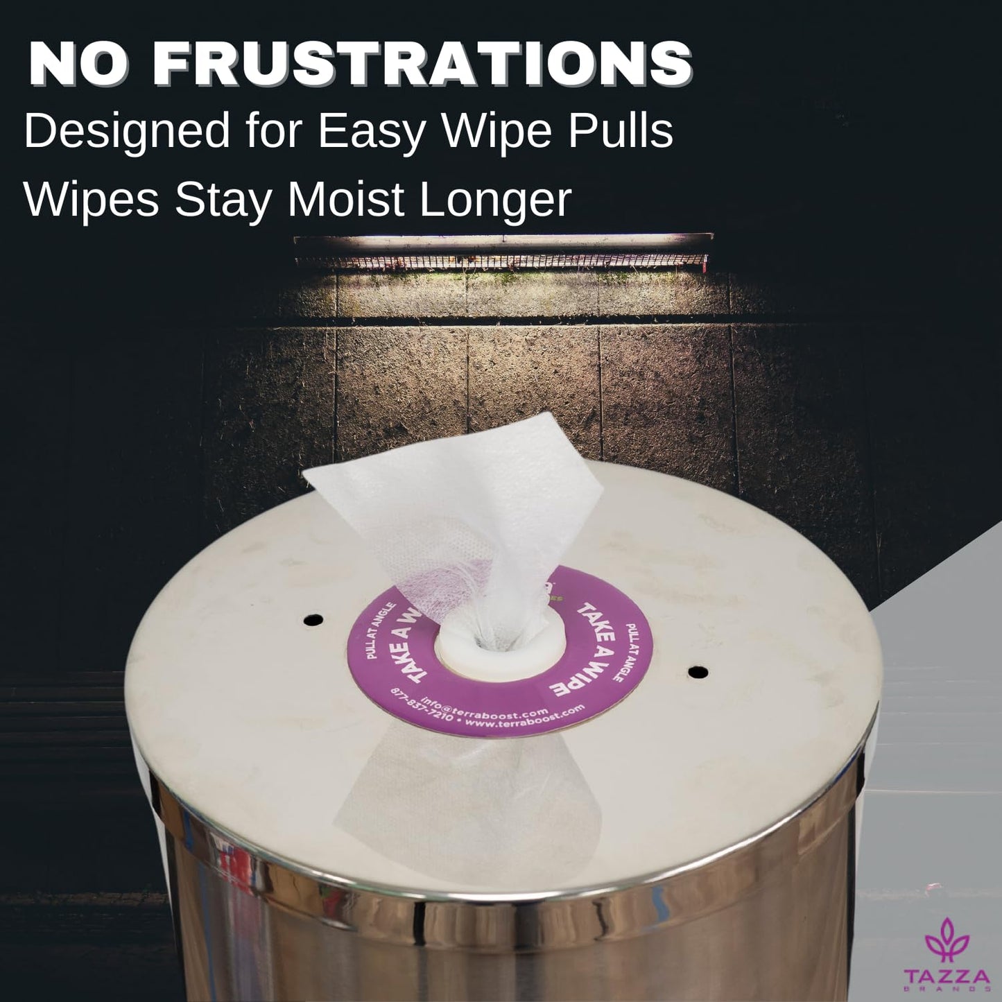 Gym Equipment Wipe Dispenser with Stainless Steel Floor Stand, Built-In Trash Can, Fitness Equipment Wipes Holder, 1.5 Gallon, Silver