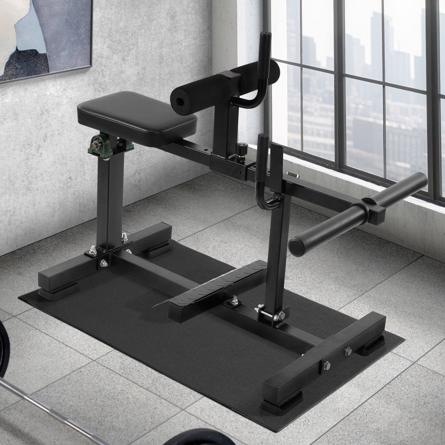 Fitness Adjustable Seated Calf Raise Machine, Home Gym Equipment, Black