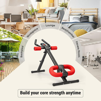 Ab Workout Equipment for Home Gym, Exercise Machine Abs Trainer, Full Body Fitness System Adjustable for Abdominal Stomach Training, LCD Display, Knee Protection