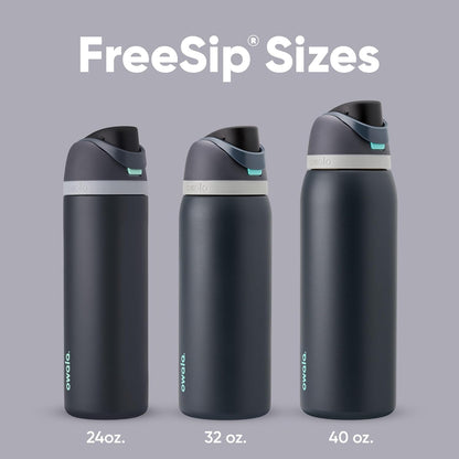 Owala Freesip Insulated Stainless Steel Water Bottle with Straw for Sports and Travel, Bpa-Free, 40Oz, Foggy Tide