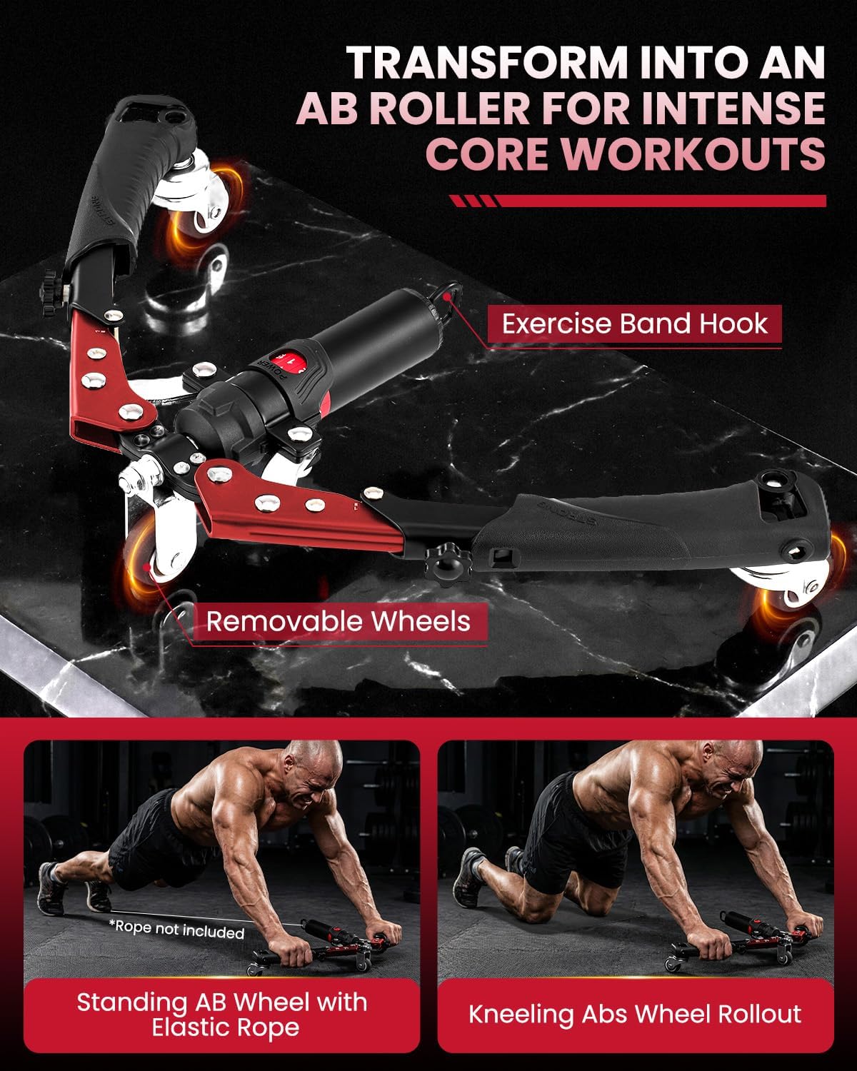 Twister Arm Trainer, Adjustable Hydraulic Home Gym Equipment for Strength Training, 22-440Lbs Chest Expander with Ab Roller Wheel, Workout Equipment for Men & Women, Arms Chest Core