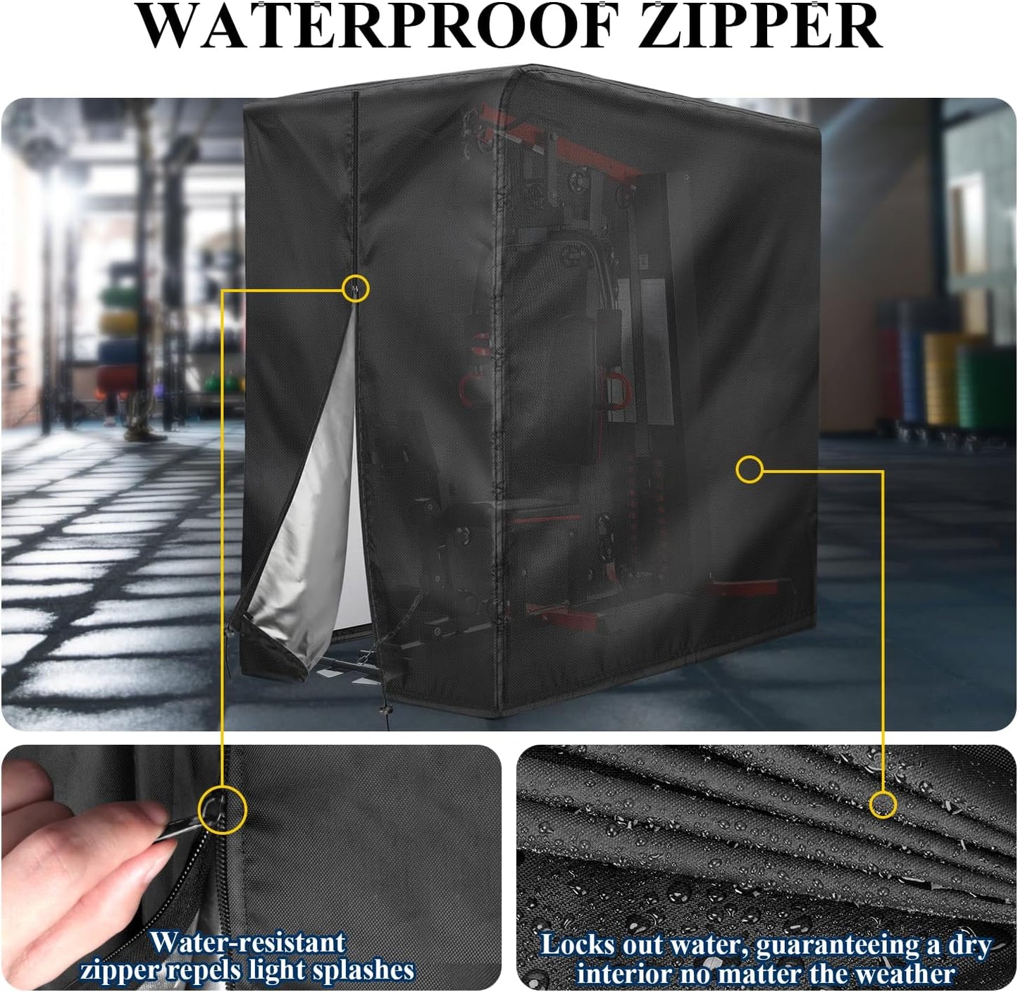 Workout Equipment Cover, 420D Oxford Home Gym Equipment Cover, Protect for Home Gym Equipment/Gym Equipment for Home Garage (41" L X 68.9" W X 74.8" H)