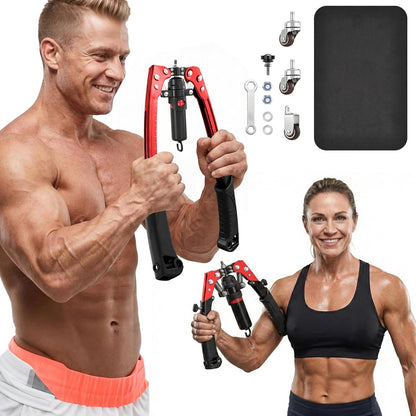 Twister Arm Trainer, Adjustable Hydraulic Home Gym Equipment for Strength Training, 22-440Lbs Chest Expander with Ab Roller Wheel, Workout Equipment for Men & Women, Arms Chest Core