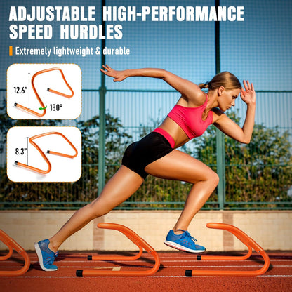 Agility Ladder, Agility Speed Training Equipment Set, 20Ft Speed Ladder, 12 Soccer Cones, 4 Hurdles, Jump Rope, Running Parachute, Soccer Football Basketball Training Equipment Accessories