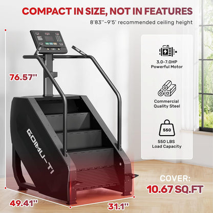 T1 Stair Stepper Machine, 550Lbs Commercial Grade Stair Climber for Home with 15 Resistance Level and LED Screen, Stepmill Exercise Machine for Full Body Workouts, 24-164 Steps/Min