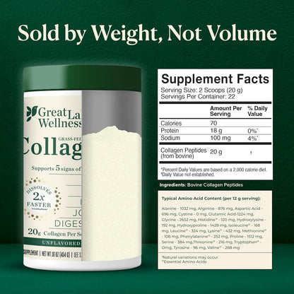 Collagen Peptides Powder – Supports Skin, Hair, Nails, Joints & Digestion – Hydrolyzed, Quick Dissolve, Non-Gmo, Keto & Kosher – Pure Collagen Protein (16 Oz, 22 Servings)