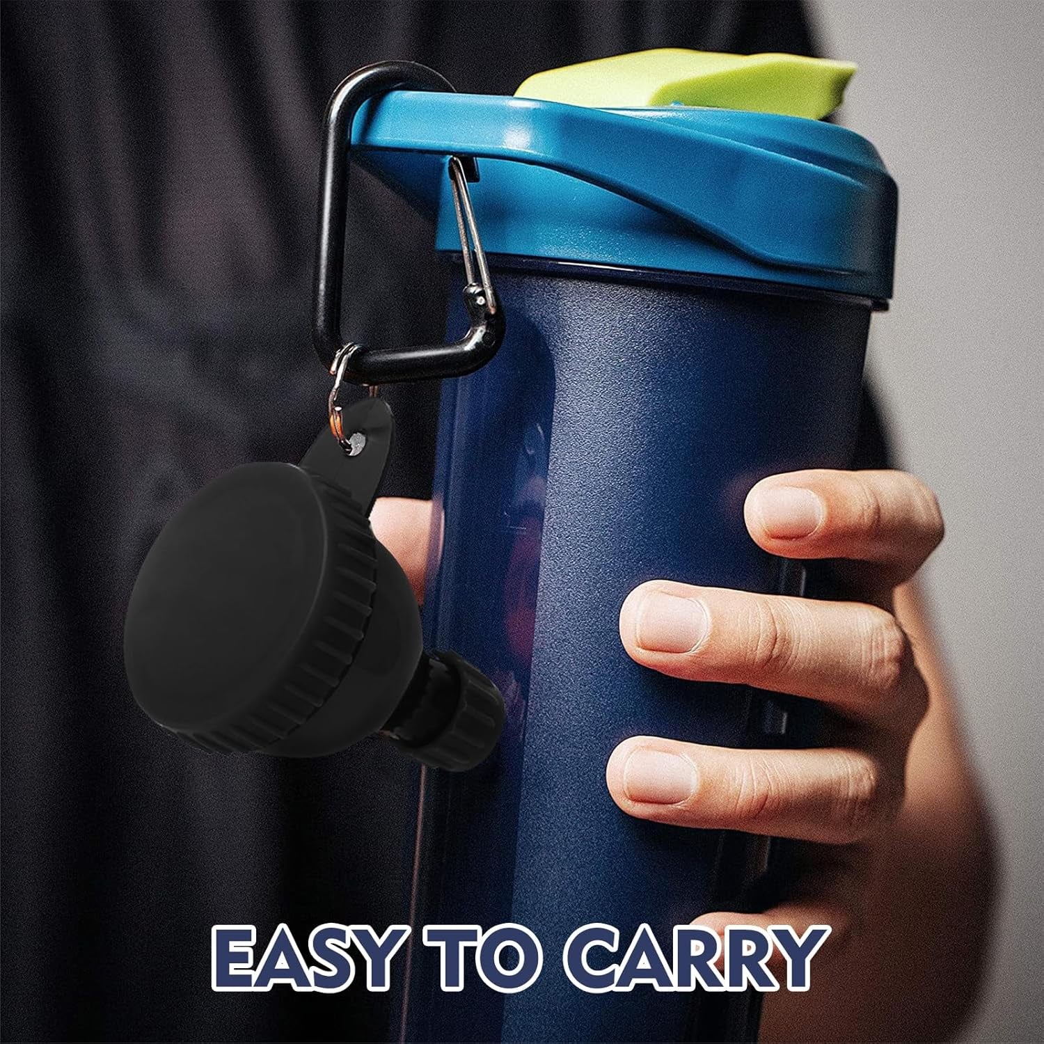 2 Pcs Protein Powder Container, Portable Protein Powder Travel Container, Protein Powder Funnel, Water Bottle Funnels for Powder Mixes, Pre Workout/Gym Supplement Funnel Keychain (50Ml+100Ml)