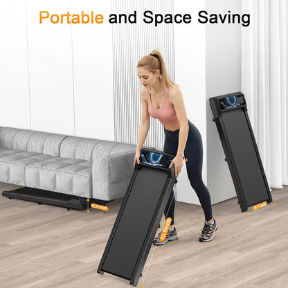 Walking Treadmill Pad with Handle Bar, Silent Fitness Equipment, Treadmill with 4-In-1 Modes, Easy Assembly, Portable Home Gym Equipment