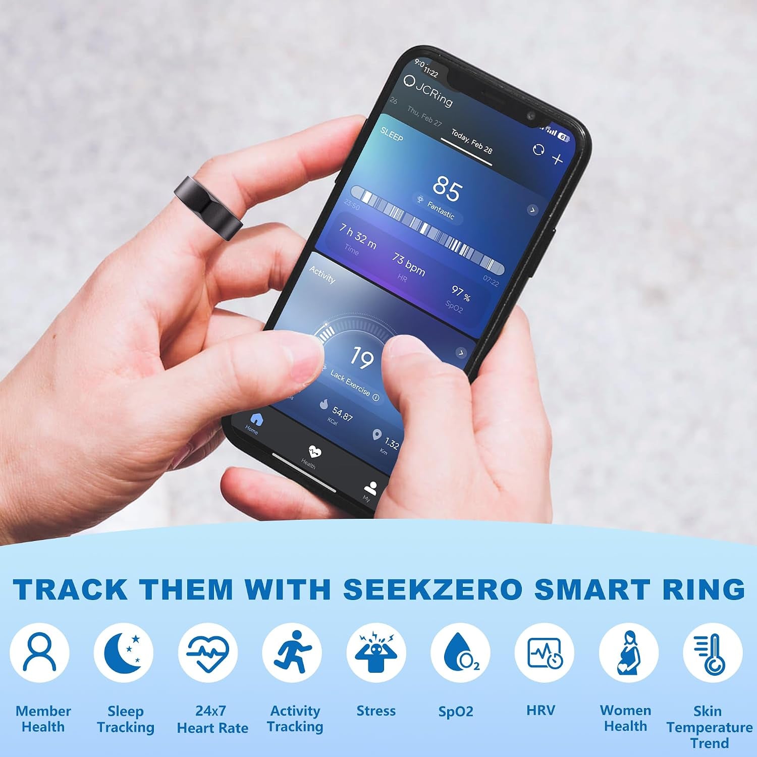 Smart Ring for Women Men BK 13