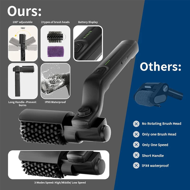 Electric Grill Brush Grill Brush Electric Brush for Barbecue Kitchen Brush Electric Network BBQ Cleaner Kitchen Silicone Brush