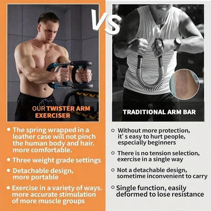 Twister Arm Trainer Arm Exerciser 60-110Lb,Adjustable Chest Expander Portable Power Twister, Arm and Chest Exerciser, Home Fitness Upper Body Workout Tool