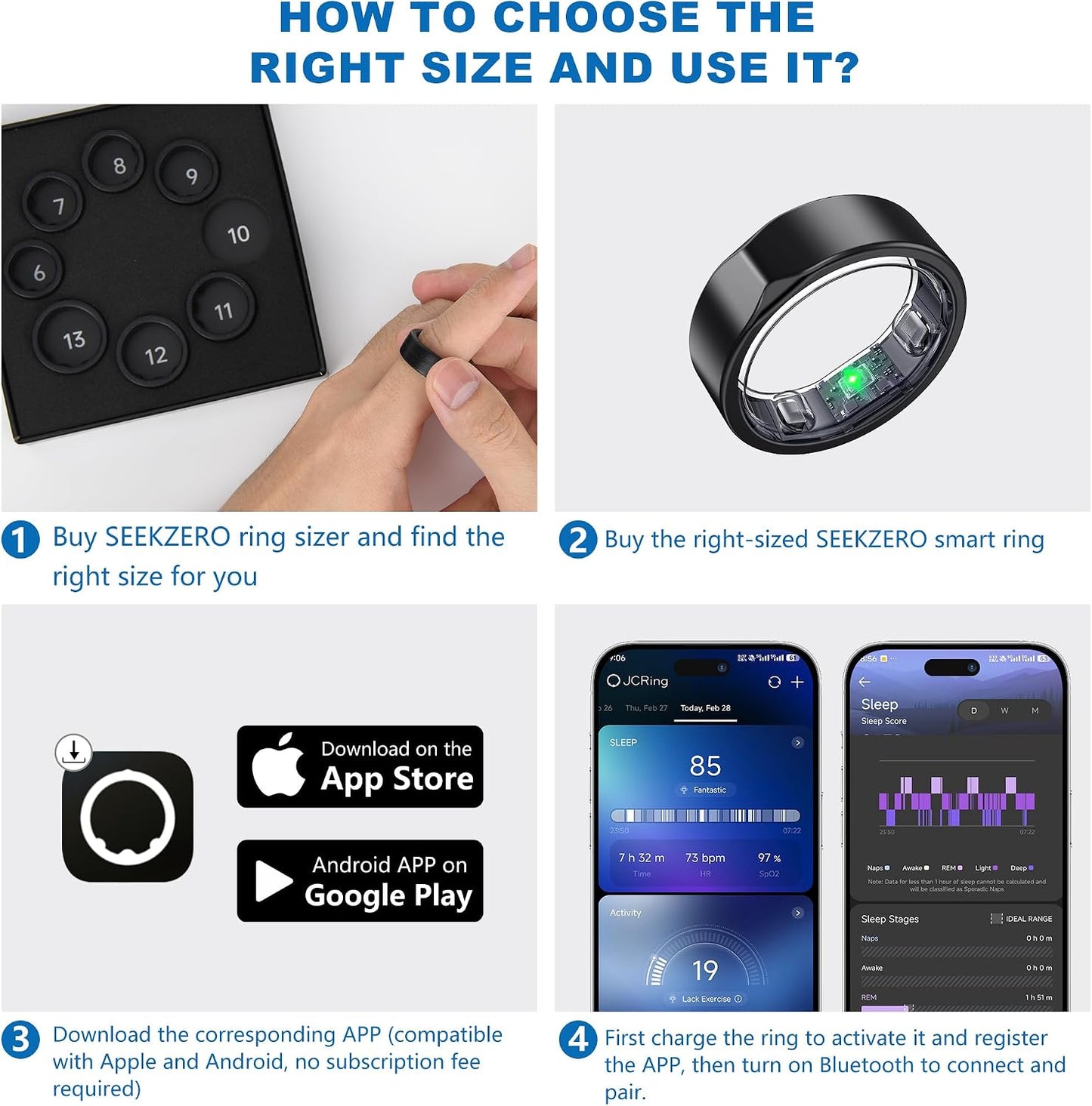 Smart Ring for Women Men BK 13