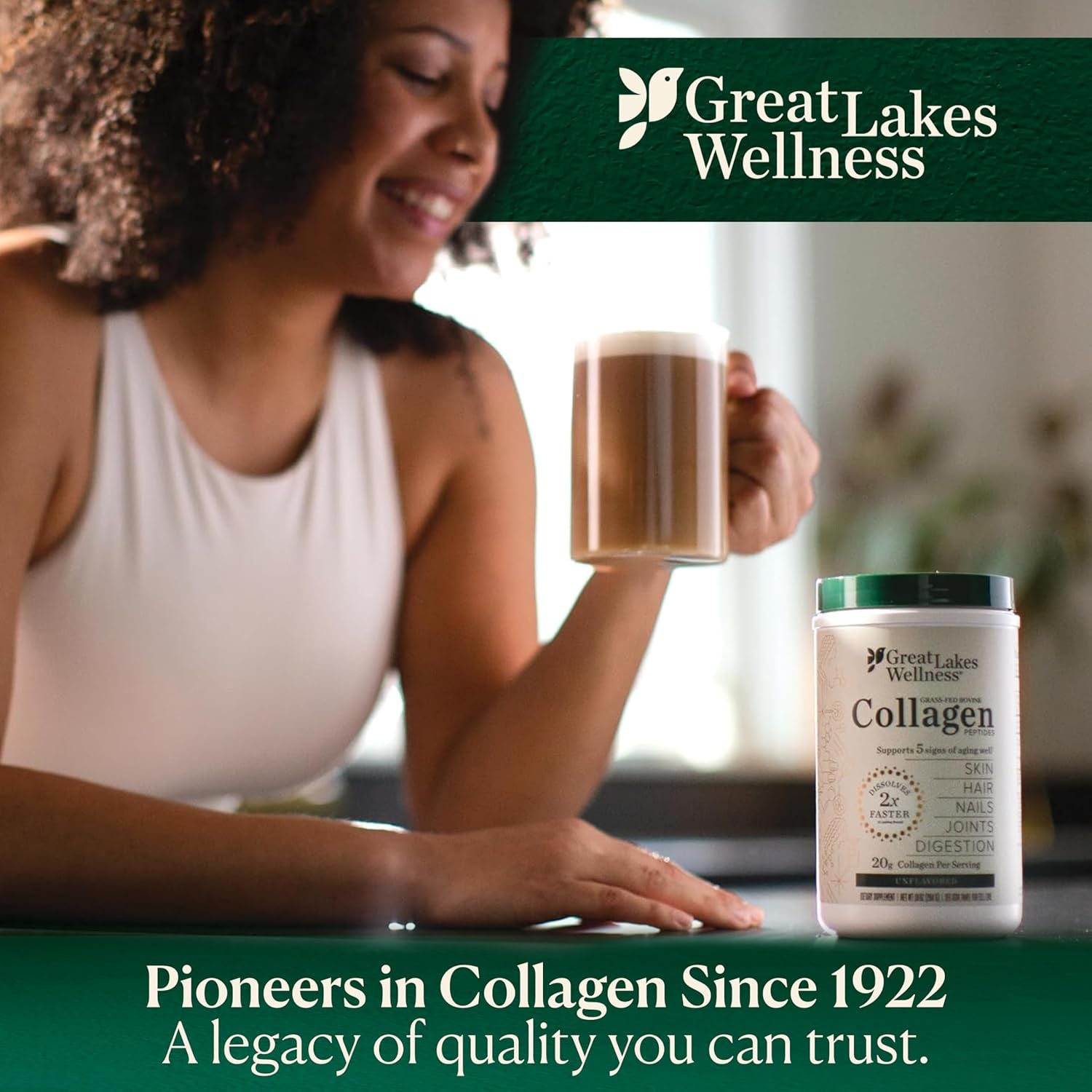 Collagen Peptides Powder – Supports Skin, Hair, Nails, Joints & Digestion – Hydrolyzed, Quick Dissolve, Non-Gmo, Keto & Kosher – Pure Collagen Protein (16 Oz, 22 Servings)